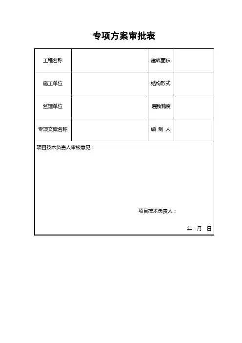 专项施工方案内审表