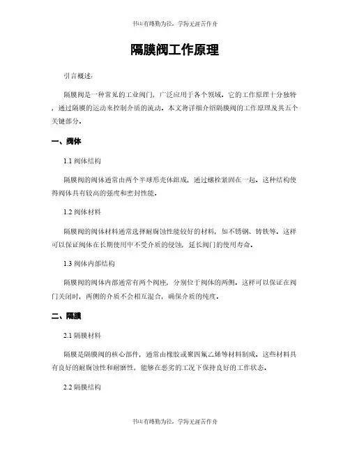隔膜阀工作原理