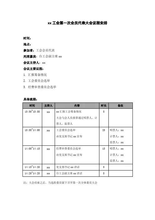 工会会员代表大会议程安排