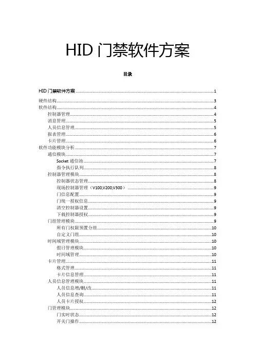 HID门禁软件方案