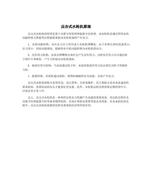 反击式水轮机原理