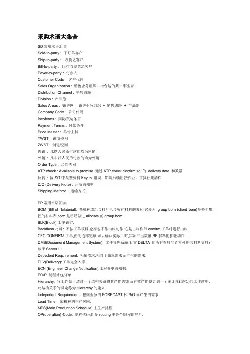 采购术语大集合