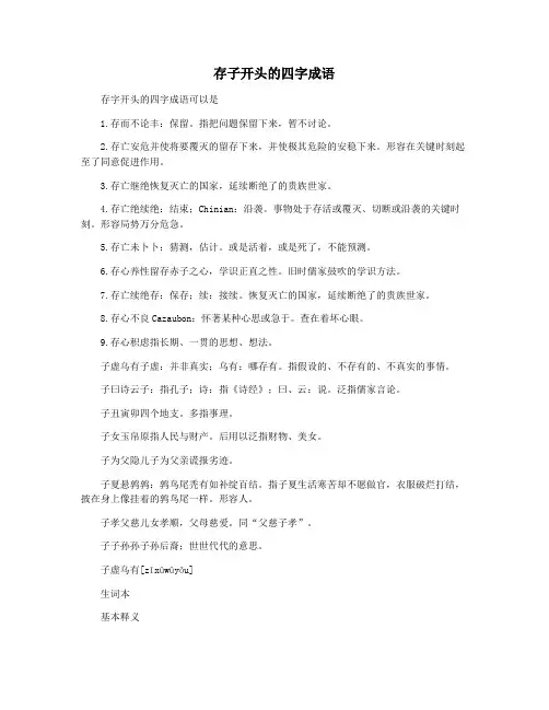 存子开头的四字成语