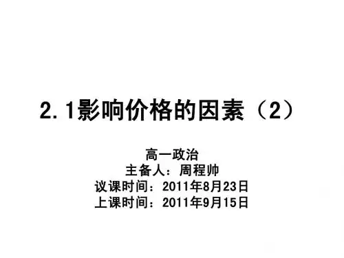 2.1(2)影响价格的因素