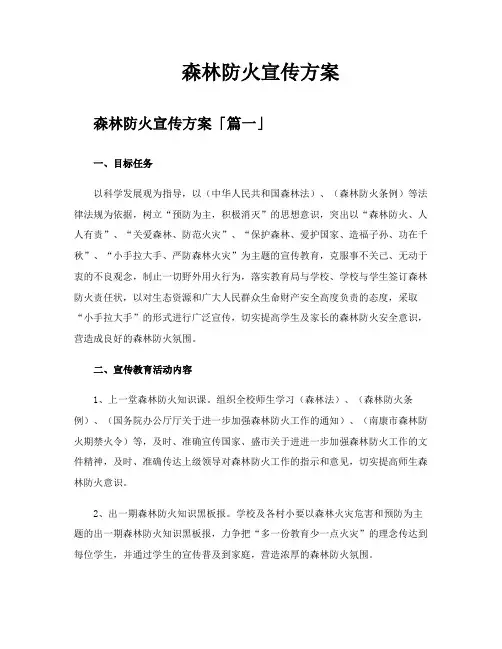 森林防火宣传方案
