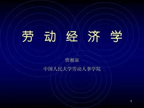 曾湘泉劳动经济学课件第四章
