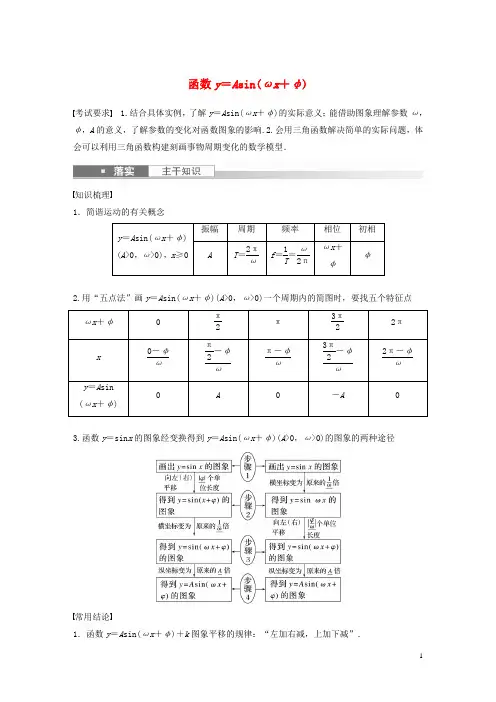 2023年高考数学一轮复习第四章三角函数与解三角形6函数y=Asinωx φ练习含解析