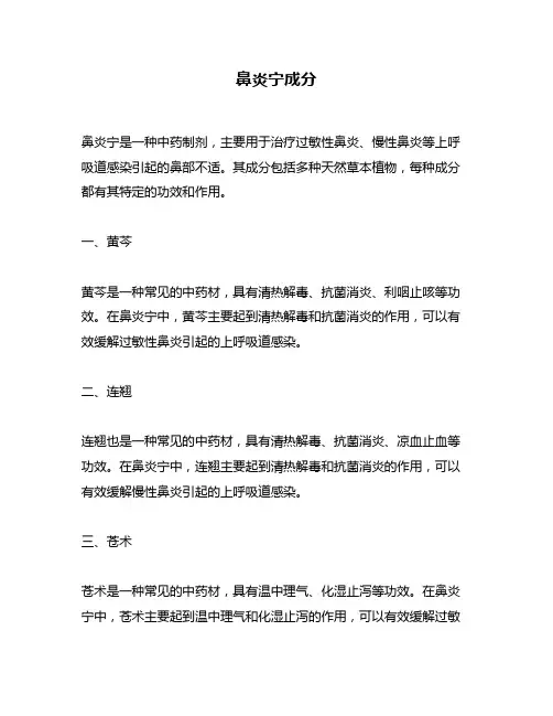 鼻炎宁成分