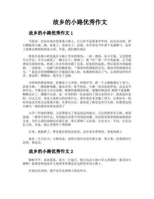故乡的小路优秀作文
