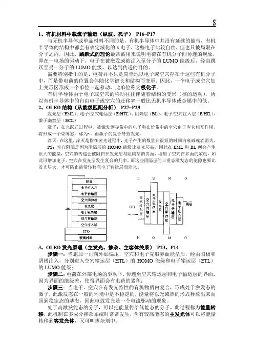 OLED有机电致发光材料与器件