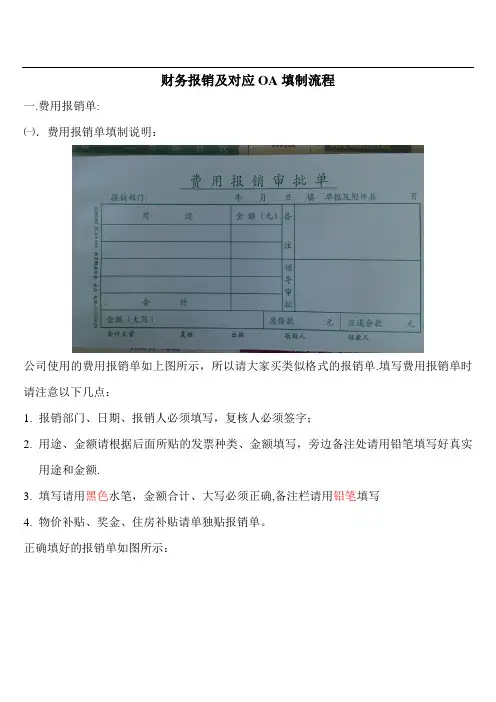 正确填制费用报销单【范本模板】
