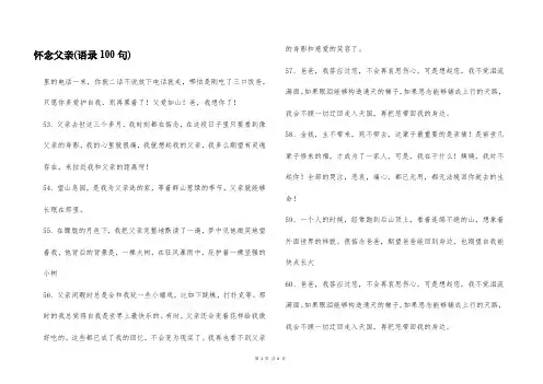 怀念父亲(语录100句)
