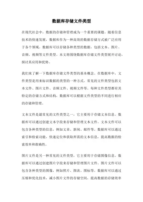 数据库存储文件类型
