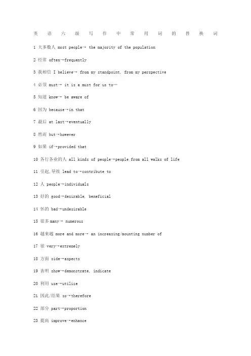 英语六级写作中常用词的替换词