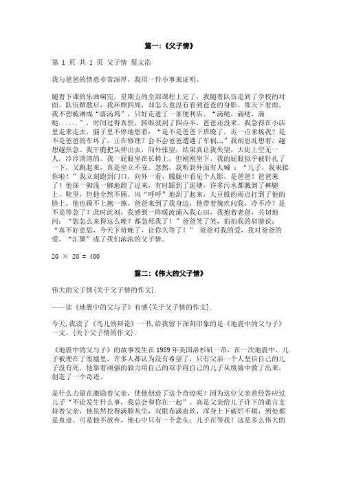 关于父子情的作文