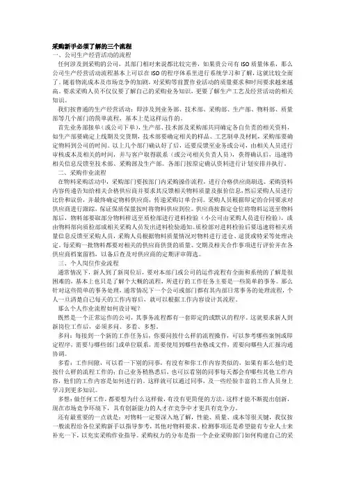 采购新手必须了解的
