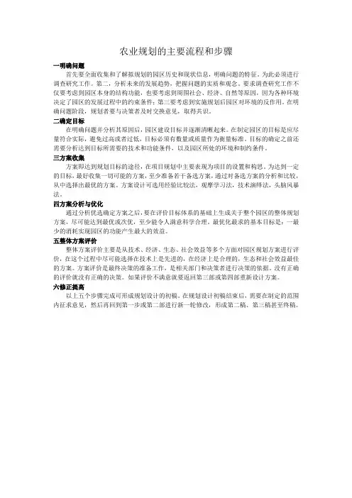 规划主要流程与步骤