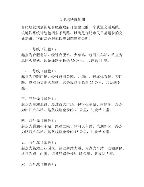 合肥地铁规划图