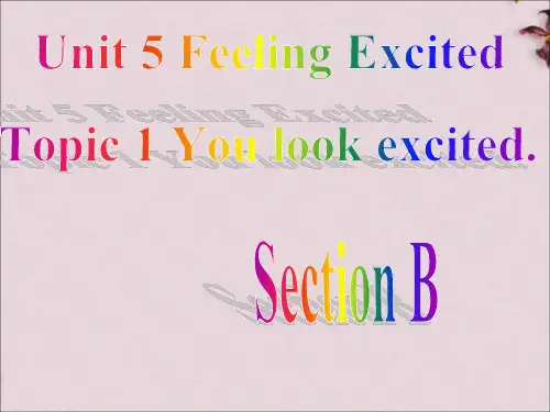 2020年仁爱版英语八年级下册Unit 5  Topic 1 You look excited. Section B