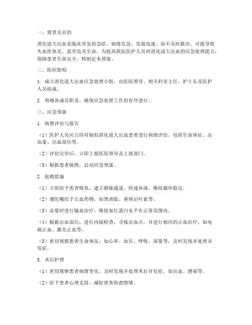 消化道大出血应急预案