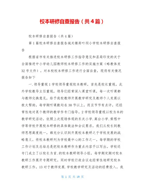 校本研修自查报告(共4篇)