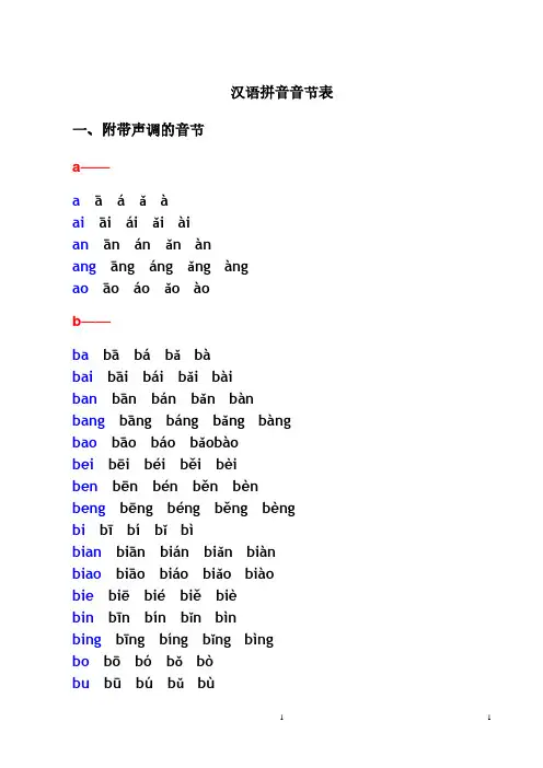 汉语拼音音节表(带声调音节)(2020年10月整理).pdf