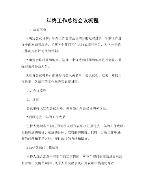 年终工作总结会议流程