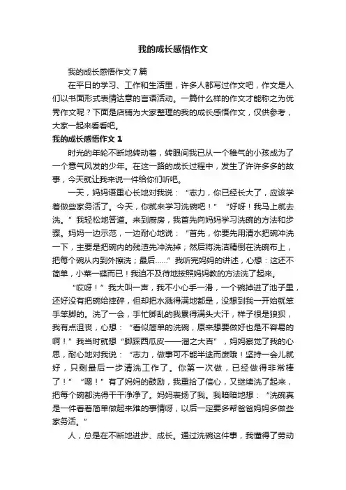我的成长感悟作文