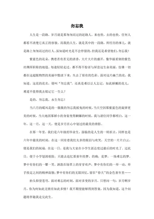 勿忘我_初中初一作文1000字