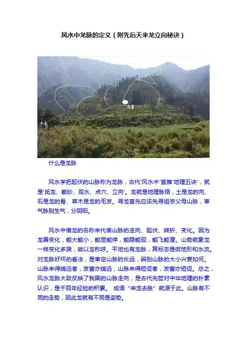 风水中龙脉的定义（附先后天来龙立向秘诀）