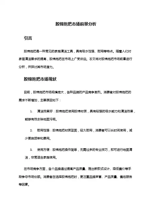 2024年胶棉拖把市场前景分析