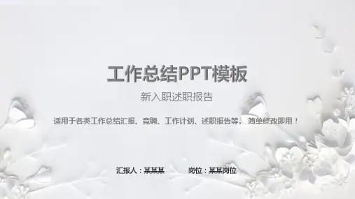 漂亮PPT-新入职述职报告
