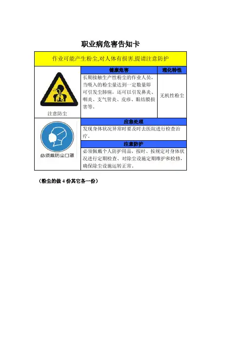 职业病告知卡