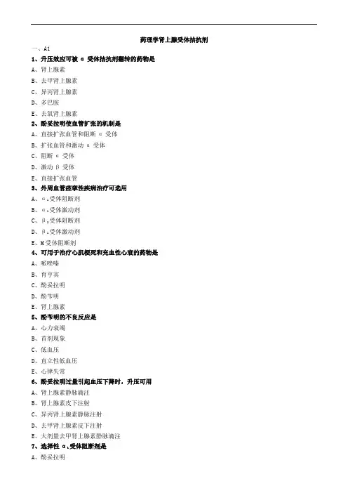 药理学肾上腺受体拮抗剂