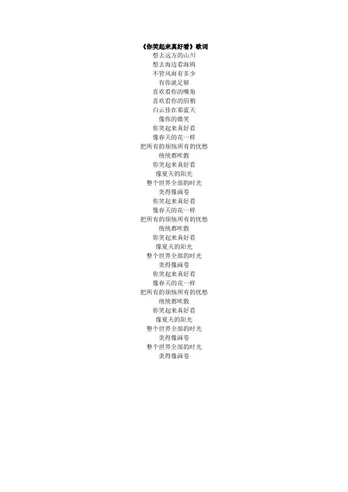歌词—你笑起来真好看