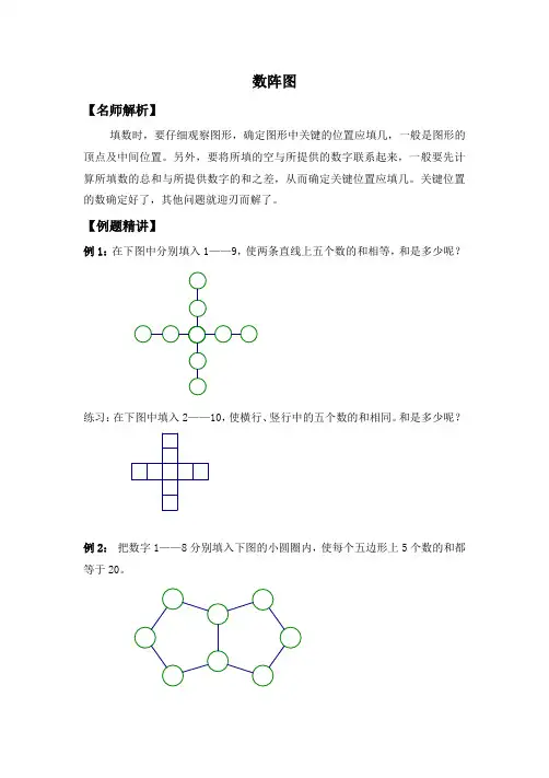 【奥数小神童】三年级数学竞赛试题- 树阵图  北师大版(含答案)