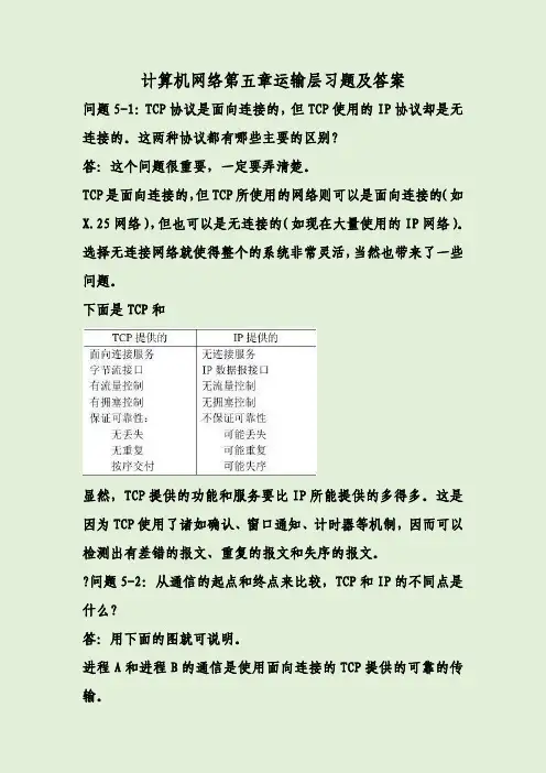 计算机网络第五章运输层习题及答案