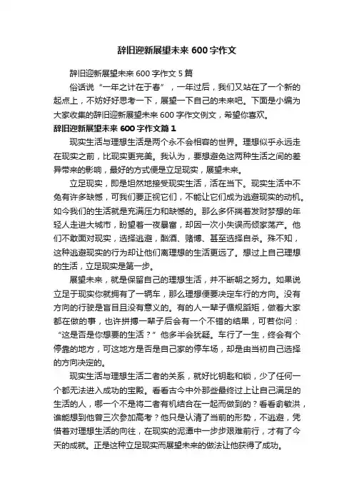 辞旧迎新展望未来600字作文