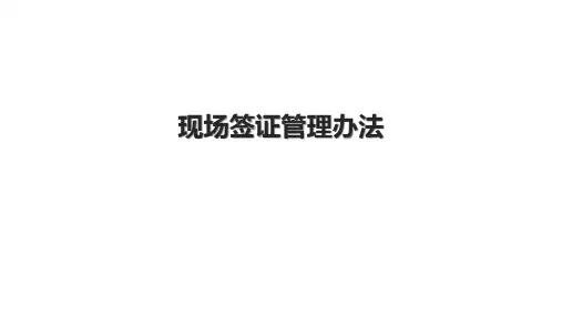 现场签证管理办法