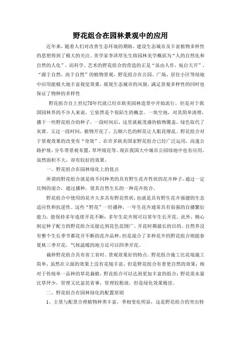 野花组合在园林景观中的应用