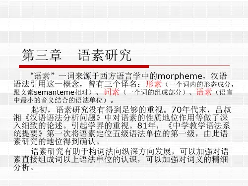 第三章   语素研究