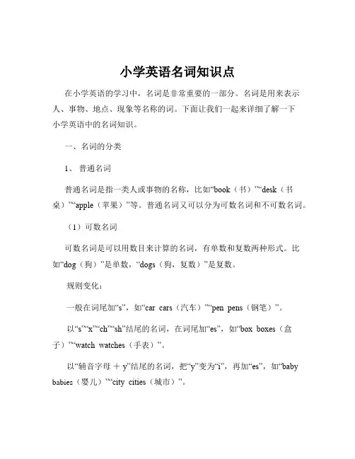 小学英语名词知识点