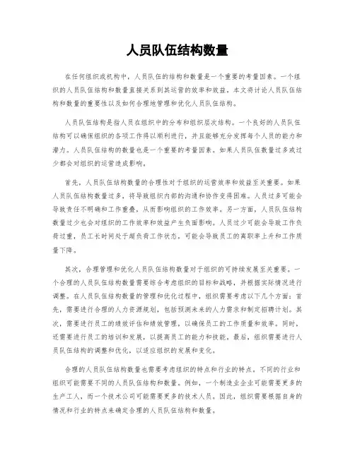 人员队伍结构数量