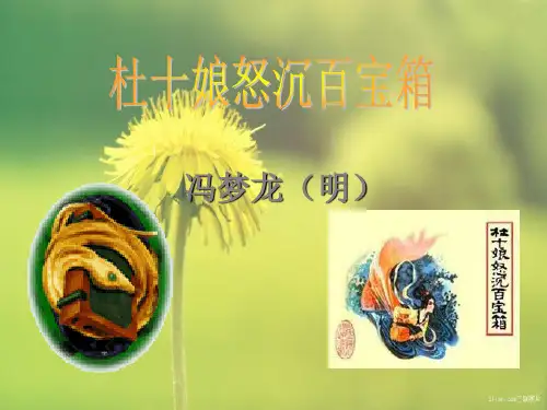 杜十娘怒沉百宝箱PPT教学课件(1)