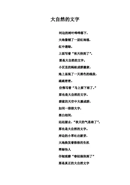 大自然的文字