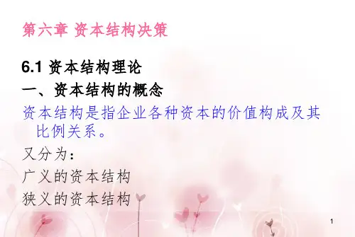 财务管理第六章+资本结构决策PPT课件