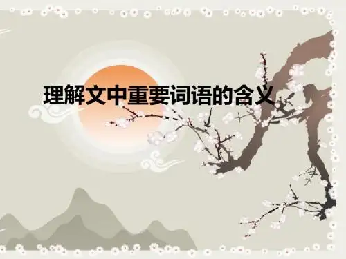 中考语文复习：理解文中重要词语的含义pp(18张)
