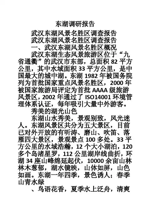 东湖调研报告