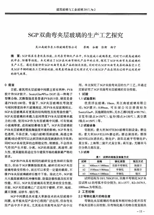 SGP双曲弯夹层玻璃的生产工艺探究