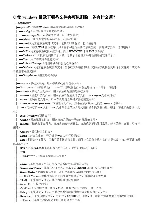 C盘windows目录下哪些文件夹可以删除